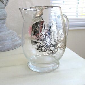Vintage Silver City Glass Company Pitcher in Flanders Poppy Pattern